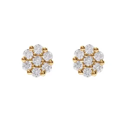 Fashion Rosettørepynt i gult gull med diamanter 0,30 ct Ørepynt