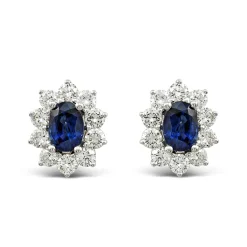 Best Rosettørepynt i hvitt gull med safir 1,71 ct Ørepynt