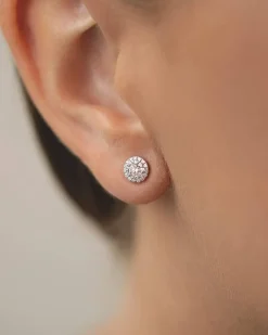 Discount Rosettørepynt i hvitt gull med diamanter 0,30 ct Ørepynt