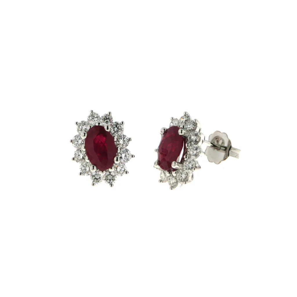 Discount Rosettørepynt med rubin 1,04ct Ørepynt