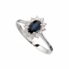 Best Rosettring med safir og diamant 0,26 ct Ringer