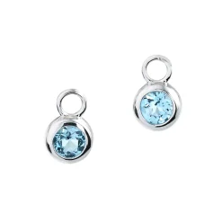 Best Runde charms blå topas Ørepynt