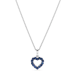 Discount Safir hjerteanheng Halssmykker