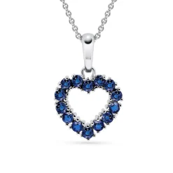 Discount Safir hjerteanheng Halssmykker
