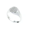 Discount Signet gullring i hvitt gull med diamanter Ringer