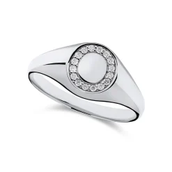 Best Signet ring i hvitt gull med diamanter Ringer