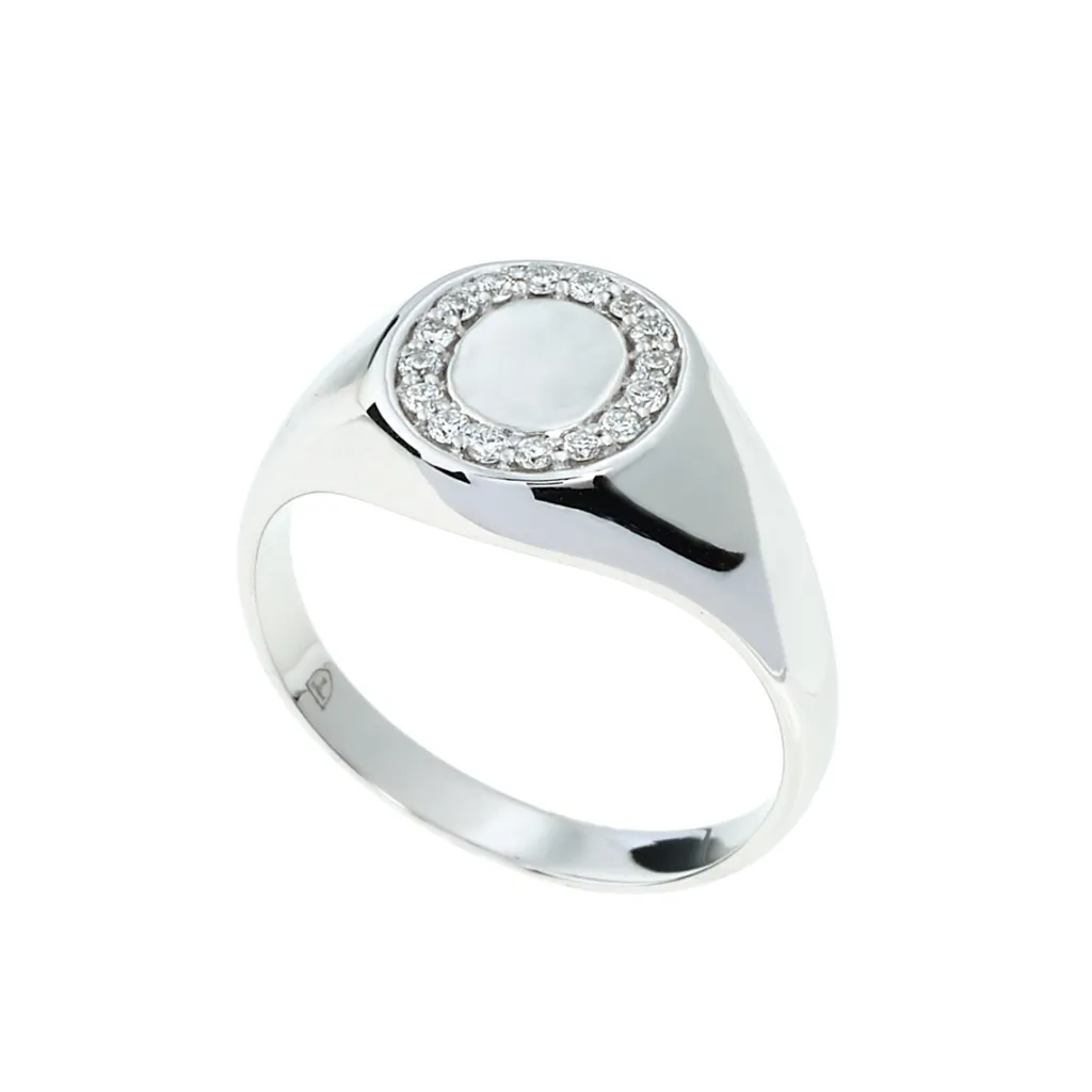 Best Signet ring i hvitt gull med diamanter Ringer