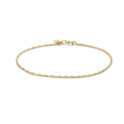 Outlet Singapore armbånd gult gull 1,4mm Armbånd