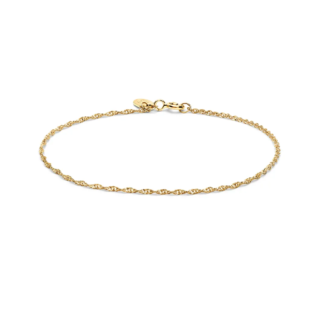 Outlet Singapore armbånd gult gull 1,4mm Armbånd