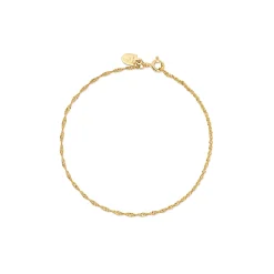 Outlet Singapore armbånd gult gull 1,4mm Armbånd