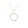 Fashion Sirkelanheng med diamanter i gult gull 0,66 ct Halssmykker