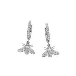 New Sølvøreringer med cubic zirkonia bie Ørepynt