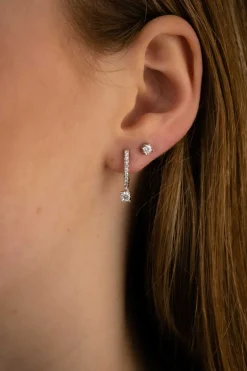 Fashion Sølvøreringer med cubic zirkonia og øreheng Ørepynt