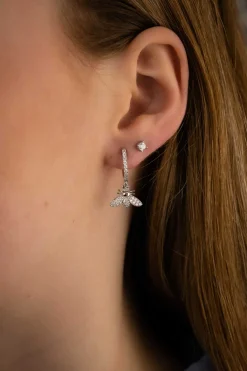 New Sølvøreringer med cubic zirkonia bie Ørepynt