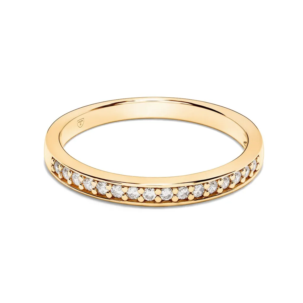 Best Sølvring i forgylt sølv rekkering med cubic zirkonia Ringer