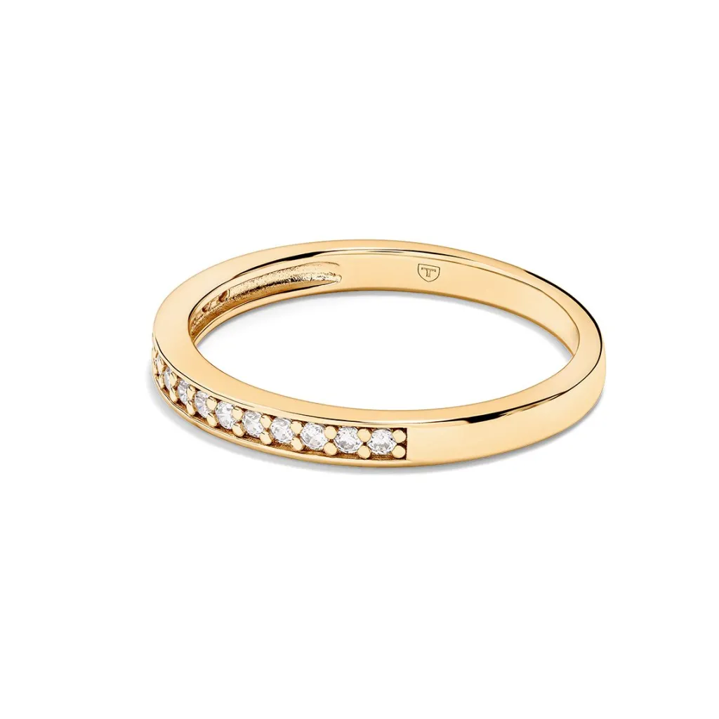 Best Sølvring i forgylt sølv rekkering med cubic zirkonia Ringer