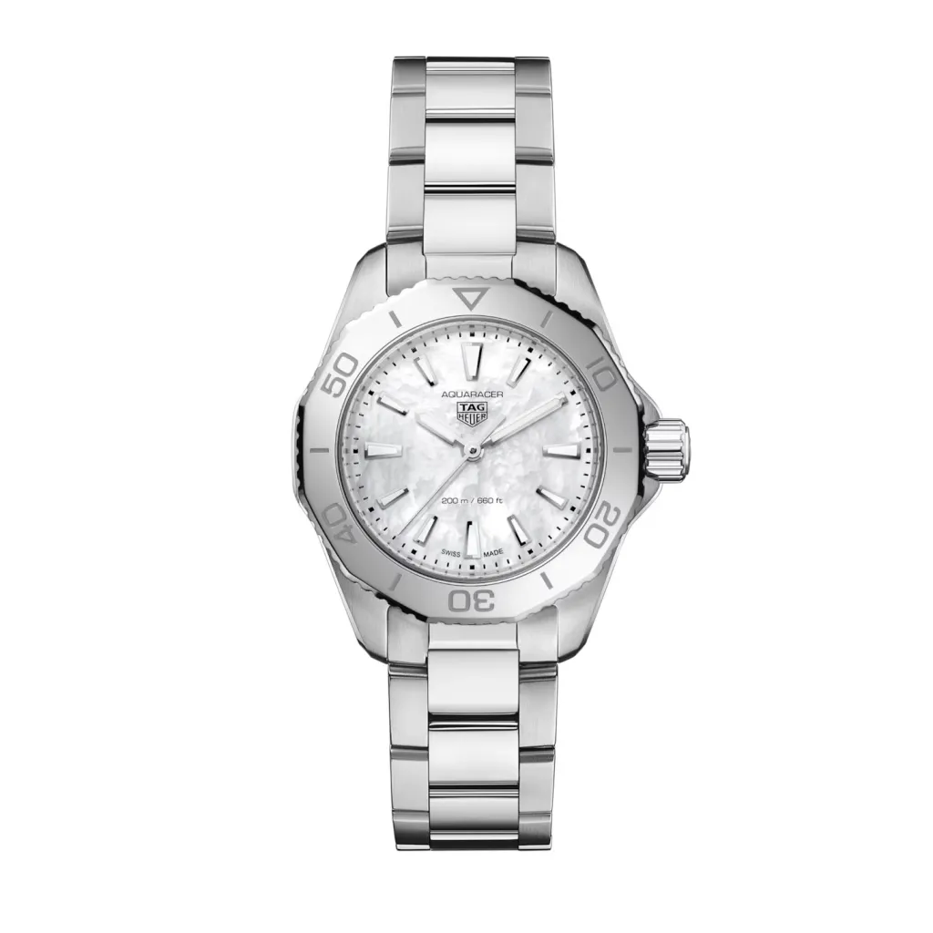 Sale Aquaracer Professional hvit perlemor 30 mm Dykkerklokker | Til Henne