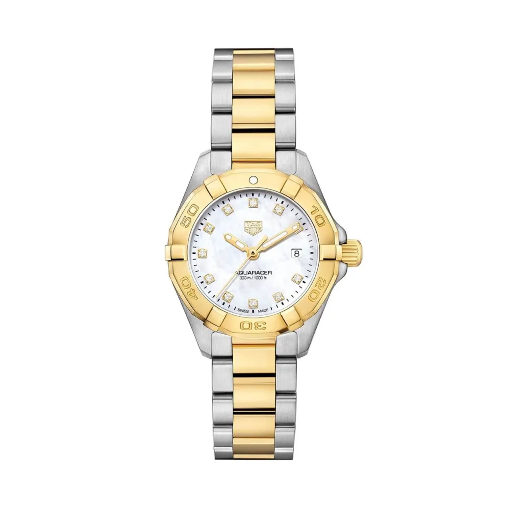 Clearance Aquaracer Quartz 27 mm Klokker Med Diamanter | Dykkerklokker
