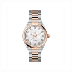 Fashion Carrera automatisk roségull med diamanter 36 mm Klokker Med Diamanter