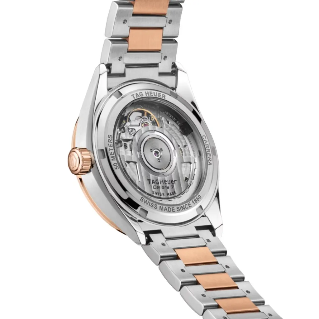 Fashion Carrera automatisk roségull med diamanter 36 mm Klokker Med Diamanter