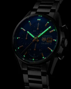 Sale Carrera Automatic Chronograph blå skive 41 mm Til Han