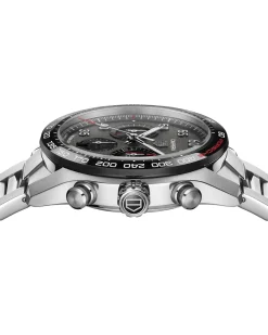 Outlet Carrera Chrono sort 44 mm stållenke Til Han