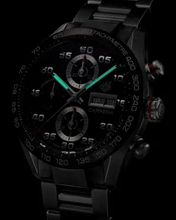 Online Carrera Chronograph sort 44 mm Til Han