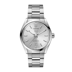 Clearance Carrera Date sølvfarget urskive 39 mm Til Han