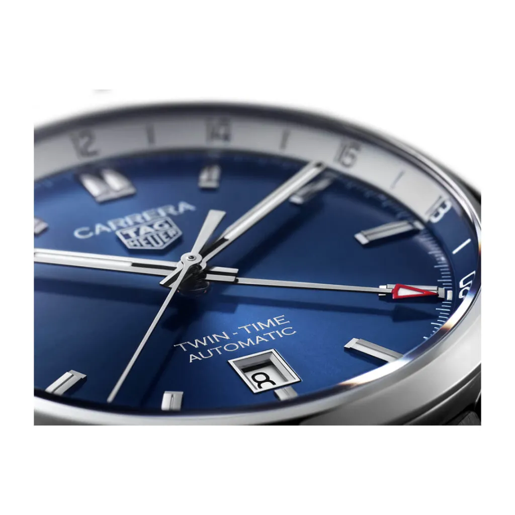 Outlet Carrera Twin-Time Date blå 41 mm Til Han