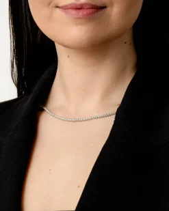 Fashion Tenniskjede i hvitt gull med diamanter 5,00 ct Halssmykker