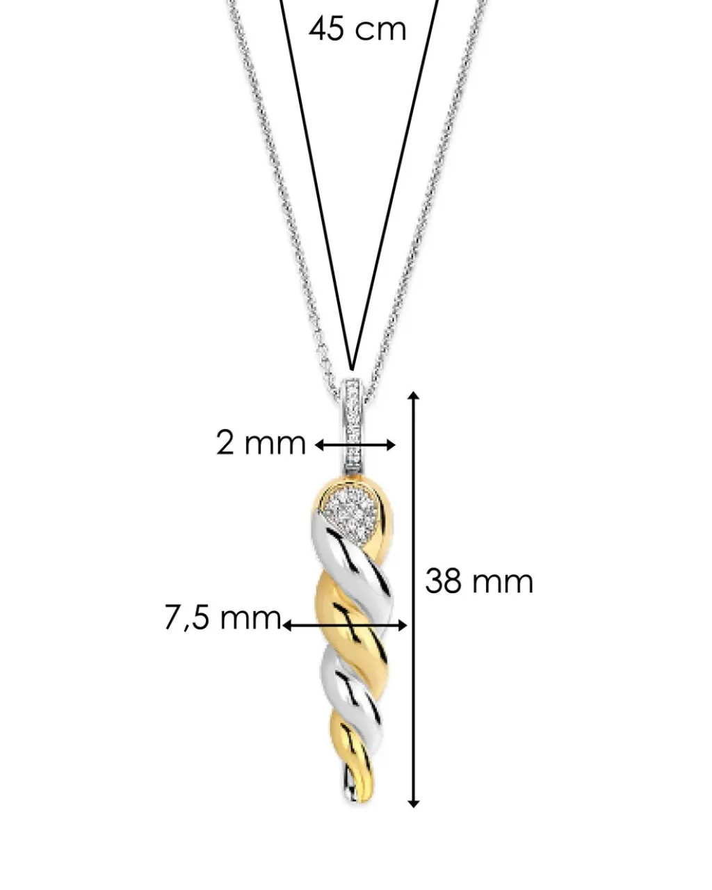 Clearance dråpeanheng i sølv med cubic zirkonia Halssmykker