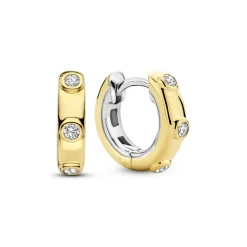 Clearance hoops i forgylt sølv med cubic zirkonia-stener Ørepynt