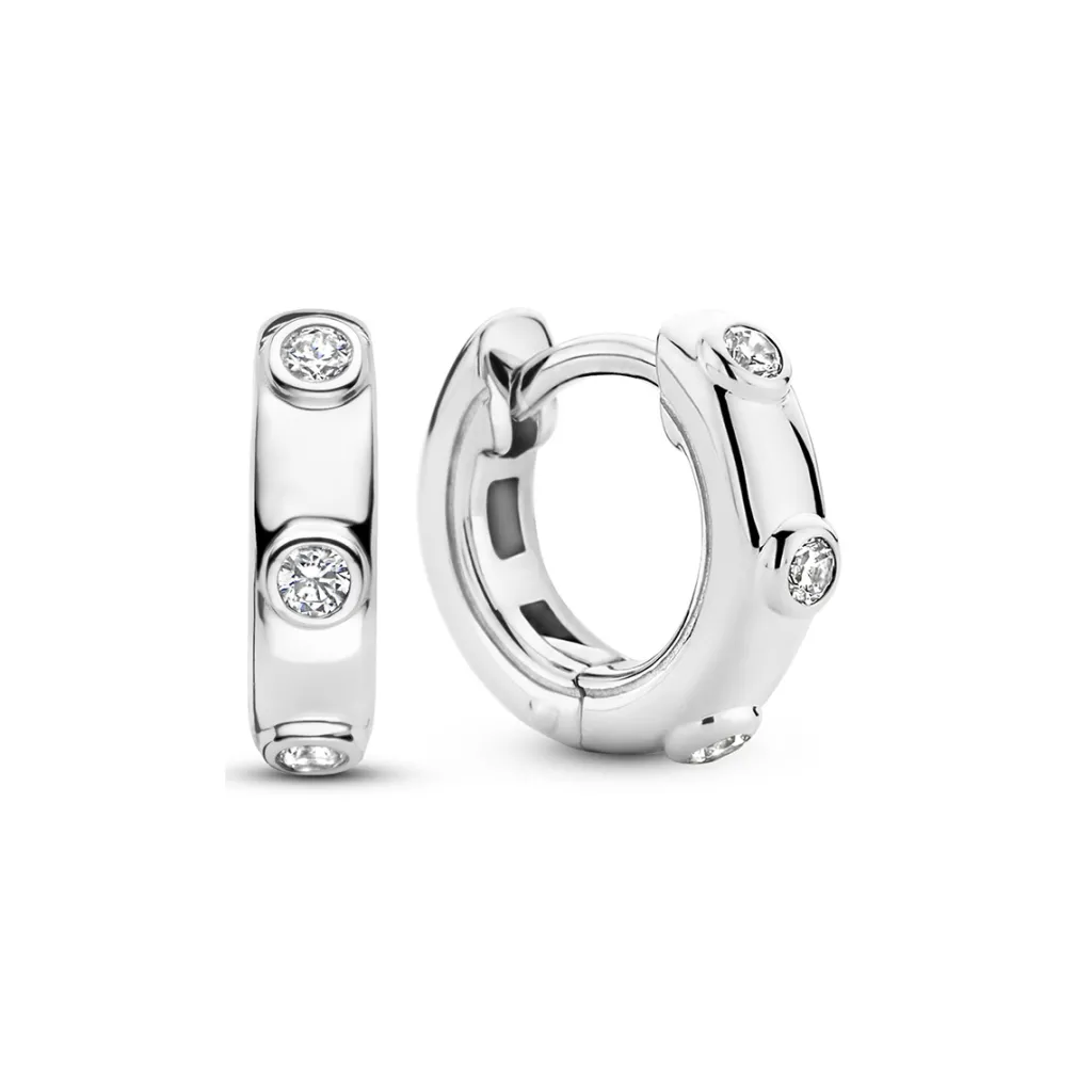 Online hoops med cubic zirkonia-stener Ørepynt