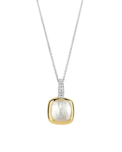 Outlet kjede med perlemor og cubic zirkonia Halssmykker