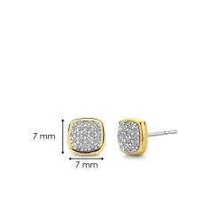 Discount pavé studs i forgylt sølv Ørepynt