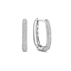 Clearance øreringer i rhodinert sølv med cubic zirkonia Ørepynt