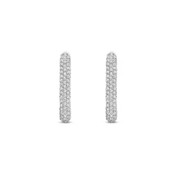 Clearance øreringer i rhodinert sølv med cubic zirkonia Ørepynt