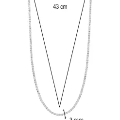 Best tenniskjede i sølv med cubic zirkonia 43 cm Halssmykker