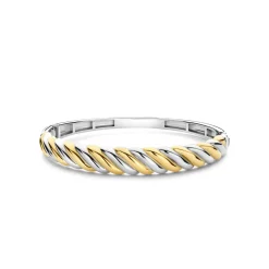 Sale tvunnet armring i rhodinert og forgylt sølv Armbånd