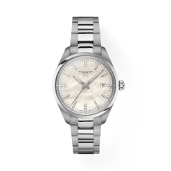 Clearance PR 100 Quartz hvit perlemor med diamanter 34mm Klokker Med Diamanter | Til Henne