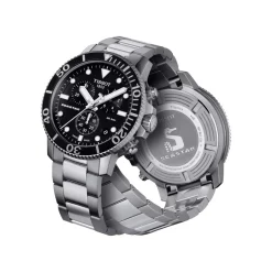 Online Seastar 1000 Chronograph svart 45,5 mm Dykkerklokker | Til Han