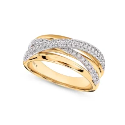 Clearance Tvunnet diamantring i gult og hvitt gull 0,40 ct Ringer