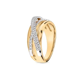 Clearance Tvunnet diamantring i gult og hvitt gull 0,40 ct Ringer