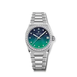 Fashion Defy Midnight Borealis grønn/blå 36 mm Klokker Med Diamanter | Til Henne