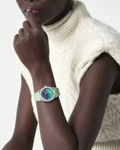 Fashion Defy Midnight Borealis grønn/blå 36 mm Klokker Med Diamanter | Til Henne